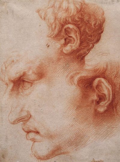  Estudios de cabeza de perfil,  de José de Ribera.