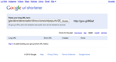Google abre su abreviador de direcciones