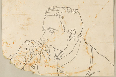 Retrato del escritor, obra de Benjamín Palencia. Hacia 1935.