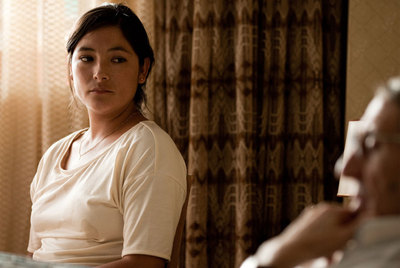 Magaly Solier y Celso Bugallo, en  Amador,  de Fernando León.