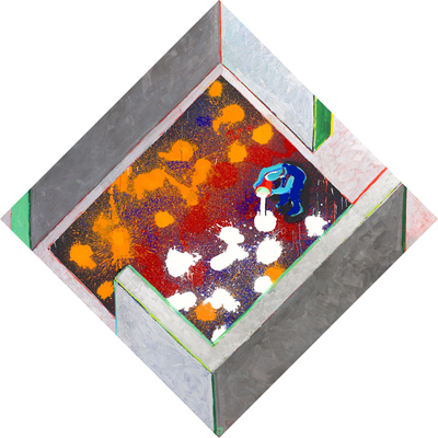  Pintar V (varios colores sobre negro)  (2009), de Juan Navarro Baldeweg.