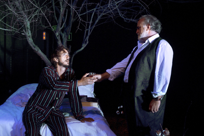 Joan Carreras (izquierda) y Andreu Benito, en una escena de  La gata sobre el tejado de zinc caliente,  de Tennessee Williams, con dirección de Àlex Rigola.