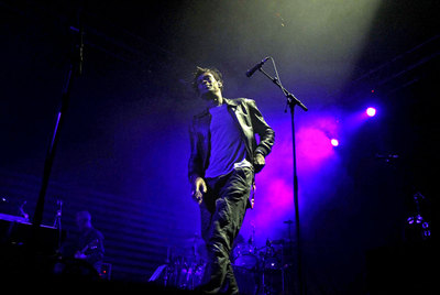 Grantley Marshall,  Daddy G , uno de los dos  miembros de Massive Attack, durante el concierto de ayer en el Palacio Vistalegre.