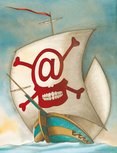  Webs muertas representadas por un barco pirata 