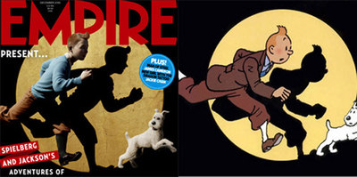 La portada de noviembre de  Empire  y su viñeta correspondiente.