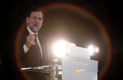 Mariano Rajoy durante su intervención en Mairena del Aljarafe.