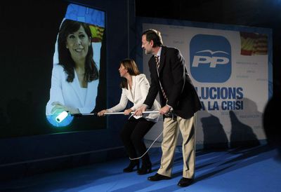 Inicio de campaña del Partido Popular con Alicia Sánchez Camacho y Mariano Rajoy.