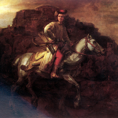  El jinete polaco  (circa 1655), atribuido a Rembrandt (1606-1669), en la Frick Collection de Nueva York.