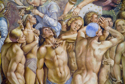 Detalle de  La llamada de los elegidos al paraíso , del ciclo de frescos de la capilla de San Bricio de la catedral de Orvieto (Italia), obra de Luca Signorelli.