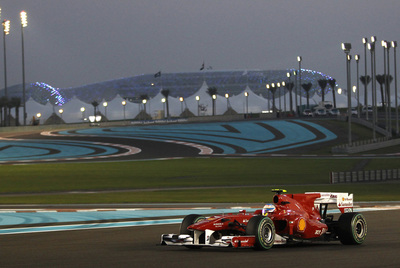 Fernando Alonso, con su Ferrari, en un momento de la sesión de clasificación.