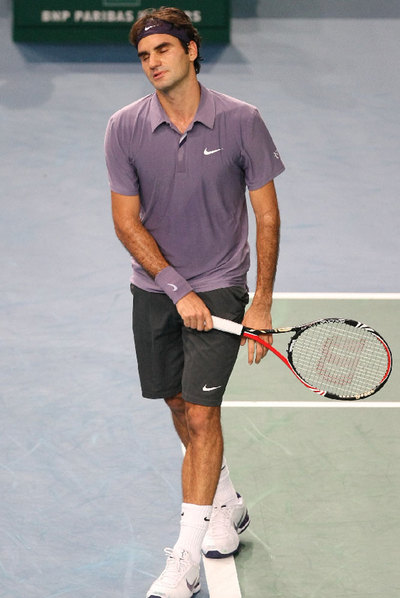 Roger Federer, el sábado, tras perder ante Gael Monfils.