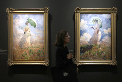  Essais de figure en plein air (vers la droite), 1886,  y  Essais de figure en plein air (vers la gauche), 1886,  de Monet, en el Grand Palais de París.