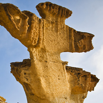 Formaciones geológicas en Bolnuevo, cerca de la localidad murciana de Mazarrón