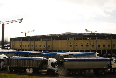 Procesión de camiones contra el decreto del carbón