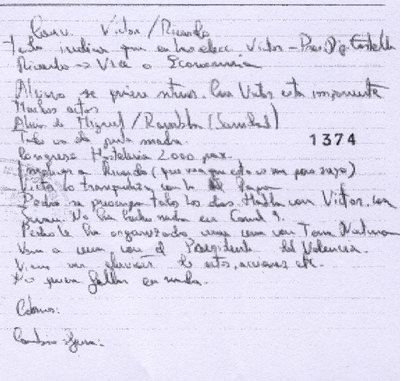 ANOTACIONES SOBRE 'EL BIGOTES' EN LA AGENDA SECRETA