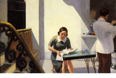  Barber Shop  (1931), de Edward Hopper, se exhibe en el Whitney Museum de Nueva York.