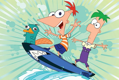 Una escena de  Phineas y Ferb. 