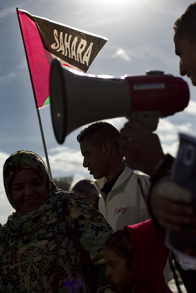 Protesta saharaui en Hispa-Maroc