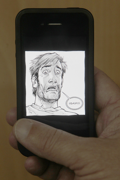 Viñeta del número uno de  The Walking dead  en el iPhone.