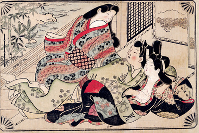 Estampa de Sugimura Jihei (mediados de 1680), incluida en el libro  Poema de la almohada y otras historias .