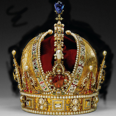 Corona de oro, diamantes y rubíes de la Cámara del tesoro Imperial austriaco.