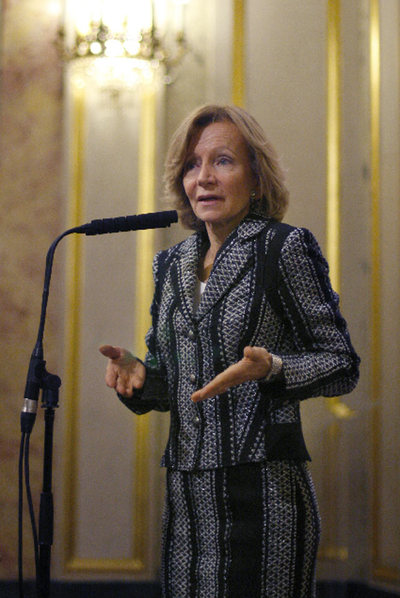 Elena Salgado,  ayer en  el Congreso.