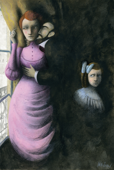 Dibujo de Ana Juan para  Cuentos esenciales  (Mondadori), de Maupassant.