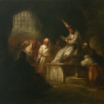  Escena de Inquisición,  de Eugenio Lucas Velázquez (1817-1870), en el Museo del Romanticismo.
