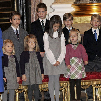 Todos los nietos de los Reyes, en la capilla del Palacio Real.