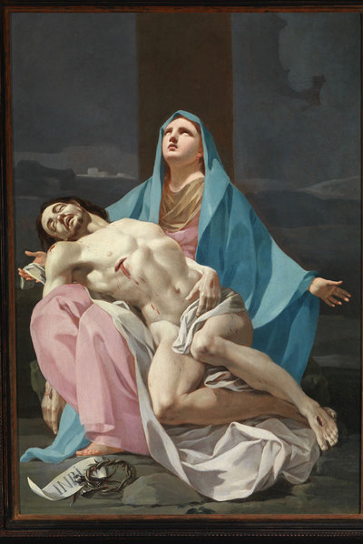  Piedad,  óleo hasta ahora considerado de Bayeu y que Ansón Navarro atribuye a un joven Goya de 28 años.