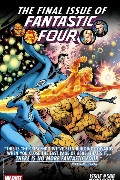 Portada del último número de la serie  Los 4 Fantásticos. 