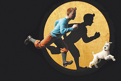 La película  Tintín,  adaptación de de Steven Spielberg y Peter Jackson.