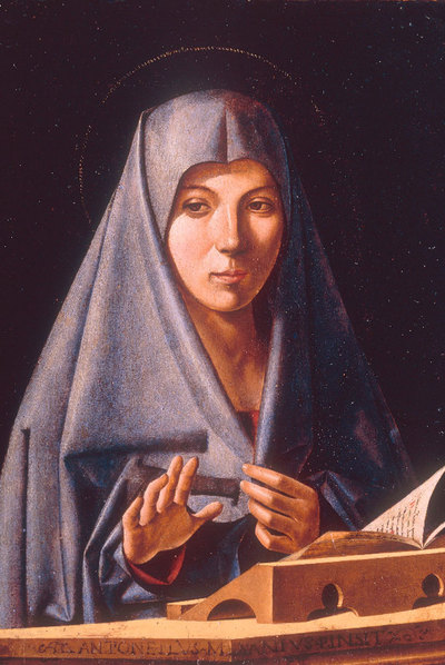  Virgen de la Anunciación  , de Antonello da Messina, la obra custodiada por ex sicarios mafiosos en Palermo.   