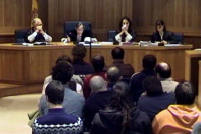 Vista del juicio contra 14 acusados por  kale borroka. 