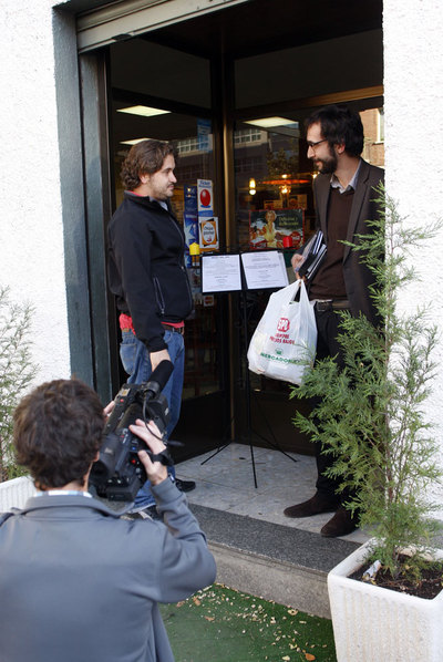 Rodaje de  Hola, estás haciendo una peli , en Lavapiés.