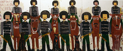  Policías  (2008), acrílico sobre lienzo de Antonio Ballester Moreno que forma parte de la colección CA2M de Móstoles.