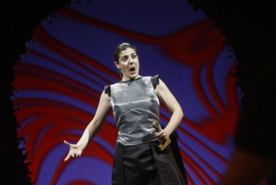 Un momento del ensayo general de  Antígono  en Lisboa.