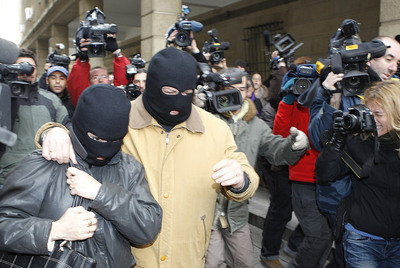 Los padres del menor Javier G.,  El Cuco,  abandonan los juzgados de Sevilla tras la primera sesión del juicio por el  caso Marta. 