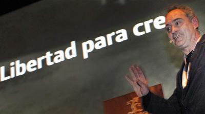 El  chef    Ferran Adrià, en la jornada de apertura de la feria gastronómica Madrid Fusión.