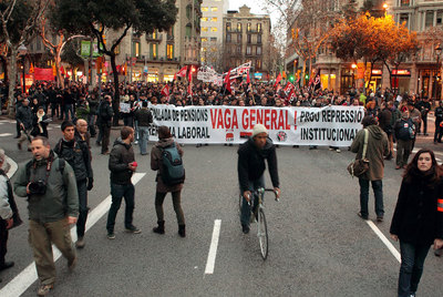 Huelga 'suave' en Barcelona