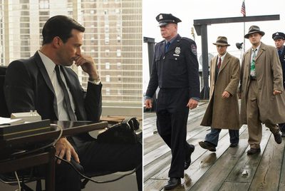 Jon Hamm, en el papel de Don Draper, en la serie  Mad Men  (izquierda) y fotograma de la película Shutter Island, de Martin Scorsese (derecha).