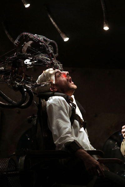 Un instante de la representación de  La página en blanco .