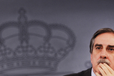 El ministro de Trabajo, Valeriano Gómez, tras el Consejo de Ministros de ayer.