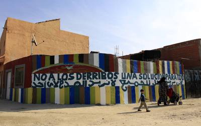 Fachada de la casa de Abdul, que el Ayuntamiento de Madrid planea derribar definitivamente