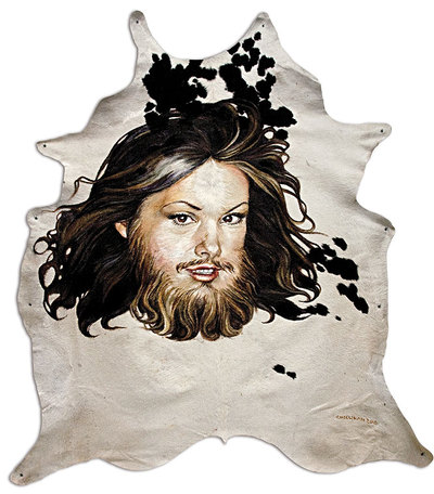  Pelagea , óleo sobre piel de vaca del artista ruso Ilya Chichkan, que se puede ver en ARCO 2011.