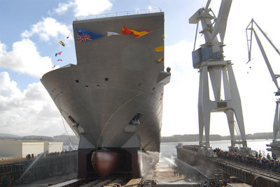 Navantia bota un buque tan largo como dos campos de fútbol