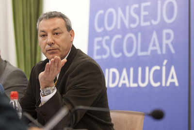 Francisco Álvarez de la Chica, durante la celebración del pleno del Consejo Escolar.