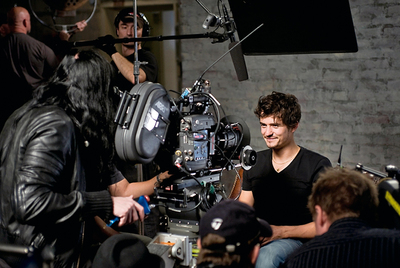El actor Orlando Bloom, en la elaboración del 'spot' de Boss Orange Man.