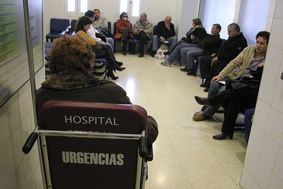 Sala de espera de urgencias de un hospital público de Castellón.