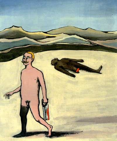 Dibujo de OPS (Andrés Rábago) en  La edad del silencio. 